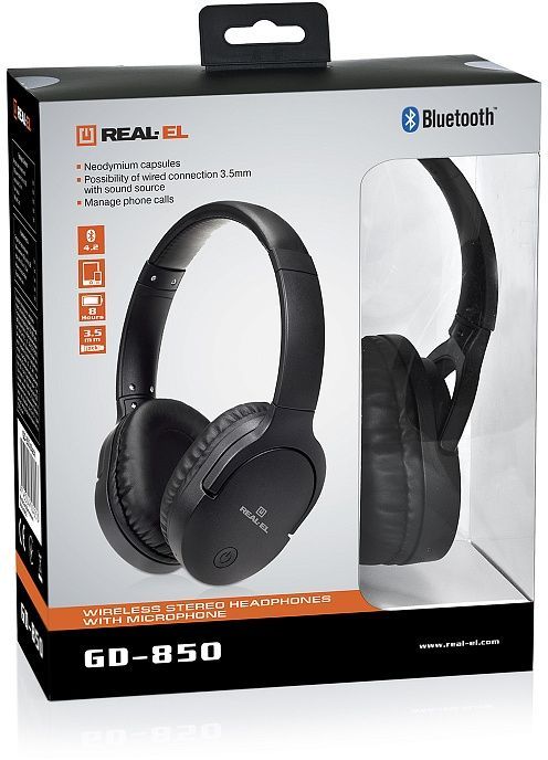 Bluetooth-гарнітура REAL-EL GD-850 Black (EL124100025)