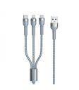 Кабель Remax Jany Series 3в1 USB to Type-C/Lightning/Micro-USB Silver (RC-124TH)
