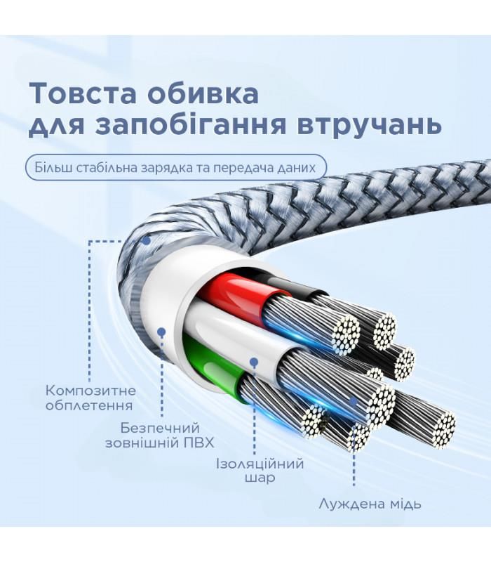 Кабель Remax Jany Series USB to Type-C Silver (RC-124A)