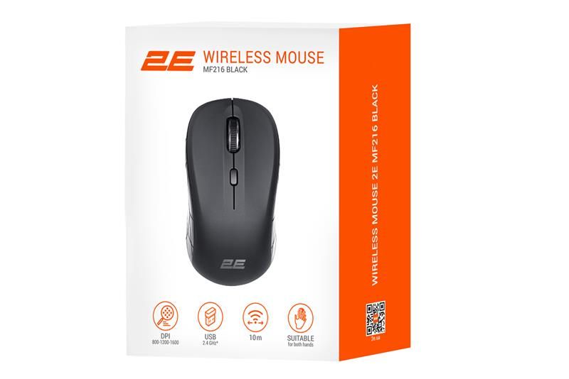Миша бездротова 2E MF216 WL Black  (2E-MF216WB)