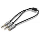 Кабель AUX Audio TRSx2 M/M 20см UGREEN Aluminum Case AV140 Чорний (20899)