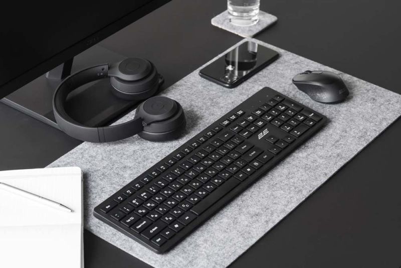 Клавиатура беспроводная 2E KS260 WL EN/UKR Black (2E-KS260WB)