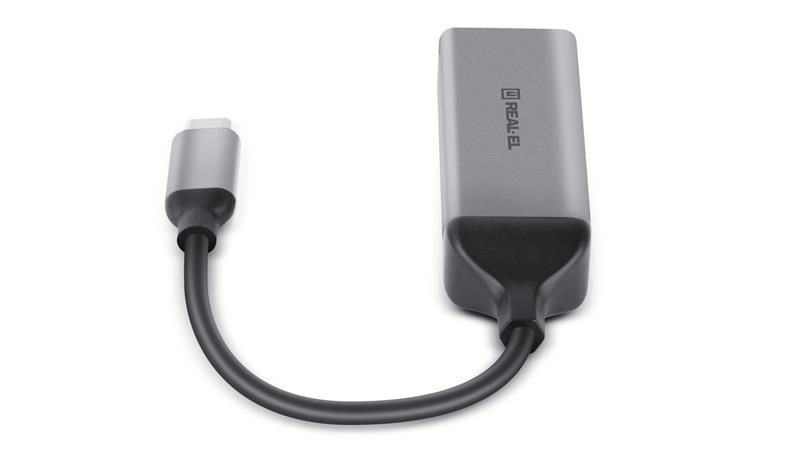 Мережевий адаптер REAL-EL CE-150 USB Type-C - RJ45 (M/F), 0.1 м, Black (EL123110004)