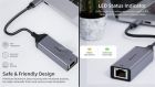 Мережевий адаптер REAL-EL CE-150 USB Type-C - RJ45 (M/F), 0.1 м, Black (EL123110004)