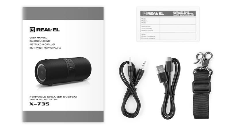 Акустична система REAL-EL X-735 Black (EL121600011)