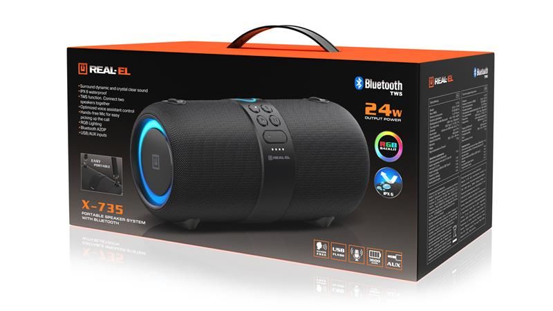Акустична система REAL-EL X-735 Black (EL121600011)