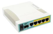 Маршрутизатор MikroTik RouterBoard hEX PoE (800MHz/128Mb, 1xUSB, 5х1000Мбит, Passive PoE) (RB960PGS)