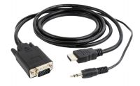 Кабель Cablexpert HDMI - VGA+3.5 мм V 1.4 (M/M), 1.8 м, чорний пакет (A-HDMI-VGA-03-6)
