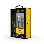 Кабель Cablexpert HDMI - HDMI V 2.0 (M/M), 2 м, черный/серый коробка (CCBP-HDMI-2M)