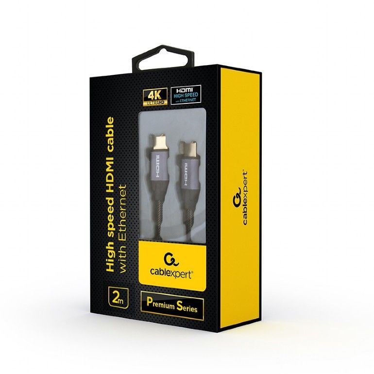 Кабель Cablexpert HDMI - HDMI V 2.0 (M/M), 2 м, черный/серый коробка (CCBP-HDMI-2M)