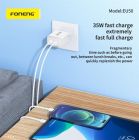 Сетевое зарядное устройство Foneng EU50 PD35W Fast Charger (2USBх3A) White (EU50-CH)