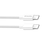 Кабель ColorWay USB Type-C - USB Type-C (M/M), PD Fast Charging 100W, 5.0 А, 1 м, White (CW-CBPDCC058-WT)