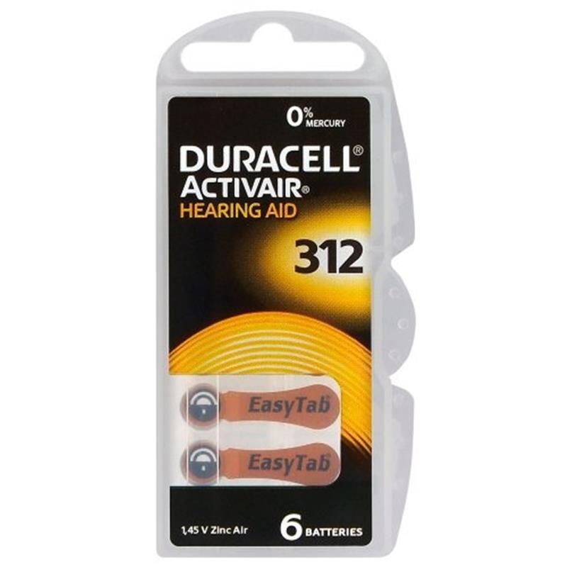 Батарейка Duracell Activair 312 BL 6 шт (для слухових апаратів) (3969)