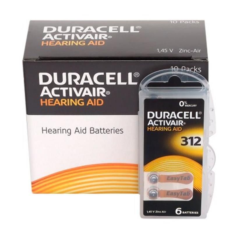 Батарейка Duracell Activair 312 BL 6 шт (для слуховых аппаратов) (3969)