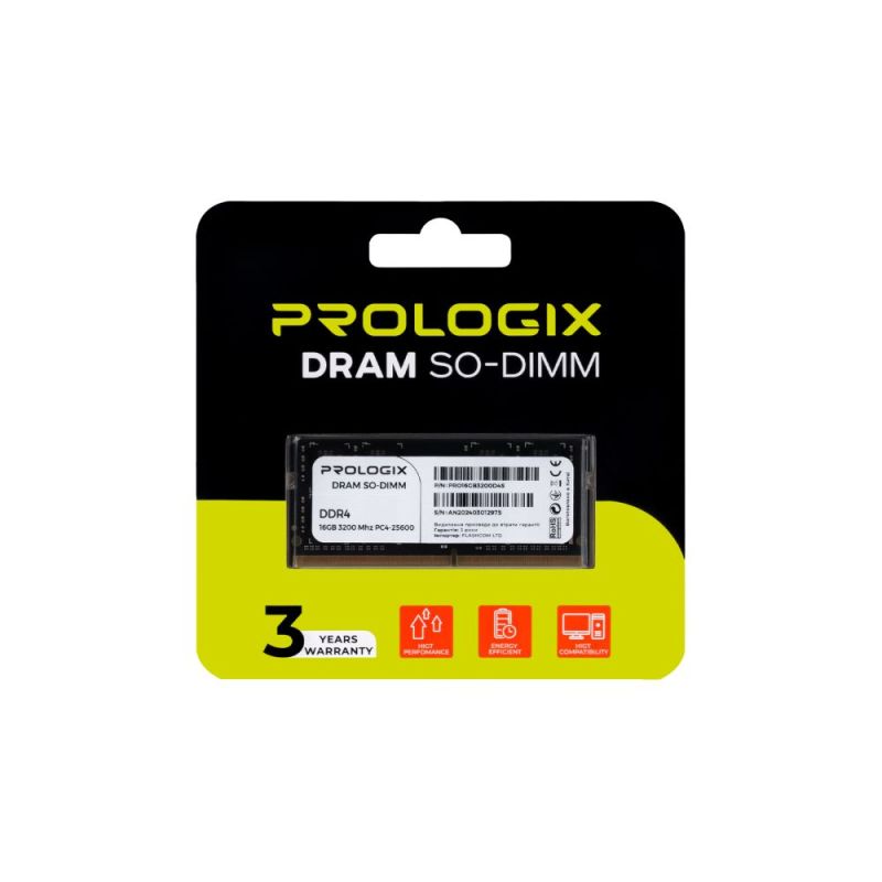 Модуль памяти SO-DIMM DDR4 16GB/3200 Prologix (PRO16GB3200D4S)