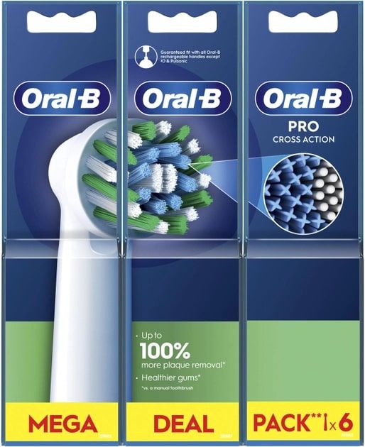 Насадка для зубної електрощітки Braun Oral-B Pro Cross Action EB50RX (6 шт.) (Oral-B Pro Cross Action EB50RX (6))