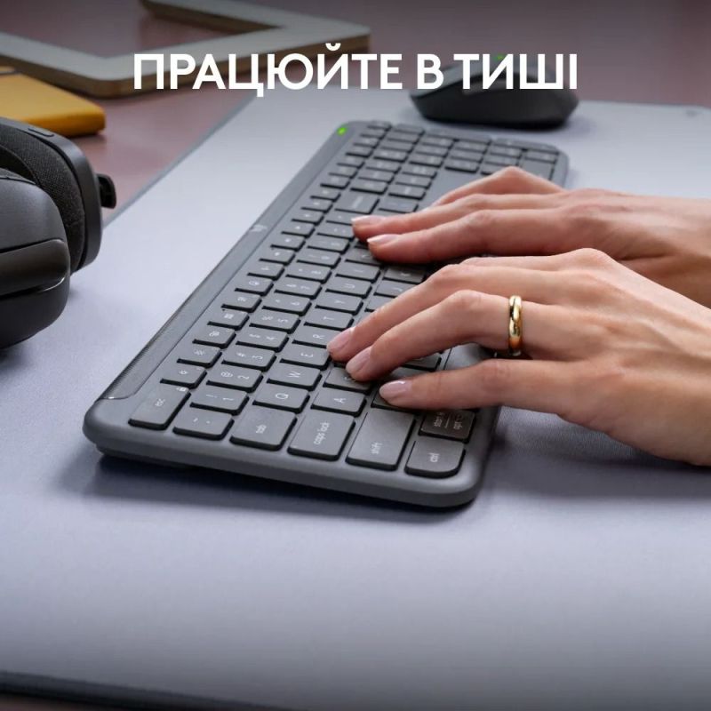 Комплект (клавиатура, мышь) беспроводной Logitech Signature Slim Combo MK950 for Business Graphite (920-012508)