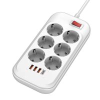 Фільтр живлення ColorWay 6 розеток, 4USB (Type-C PD20W + 3USB QC3.0) (38W), 2м, White (CW-CHE64PDW)