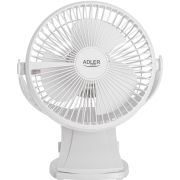 Вентилятор AdlerAD 7342 white настільний/ акумуляторний/ 5Вт/ D=15.5см/ USB-C/ білий (AD7342W)