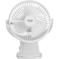 Вентилятор AdlerAD 7342 white настільний/ акумуляторний/ 5Вт/ D=15.5см/ USB-C/ білий (AD7342W)