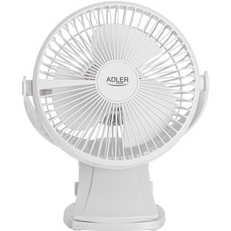 Вентилятор AdlerAD 7342 white настільний/ акумуляторний/ 5Вт/ D=15.5см/ USB-C/ білий (AD7342W)