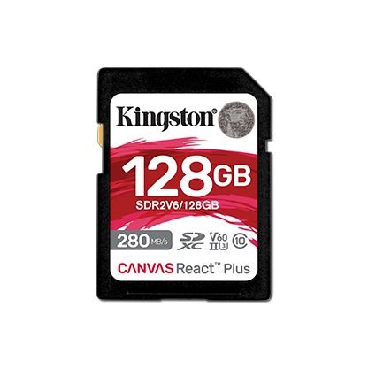 Карта памяти SDXC 128GB UHS-II/U3 Class 10 Kingston Canvas React Plus V60 SD R280/W100MB/s (SDR2V6/128GB)