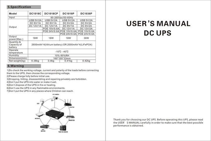 Джерело безперебійного живлення для роутерів/комутаторів DC1018P DC UPS 10400 mAh Black (2020000426844)