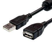 Кабель Atcom USB - USB (M/F), 1.5 м, ферритовый фильтр, Black (17206)