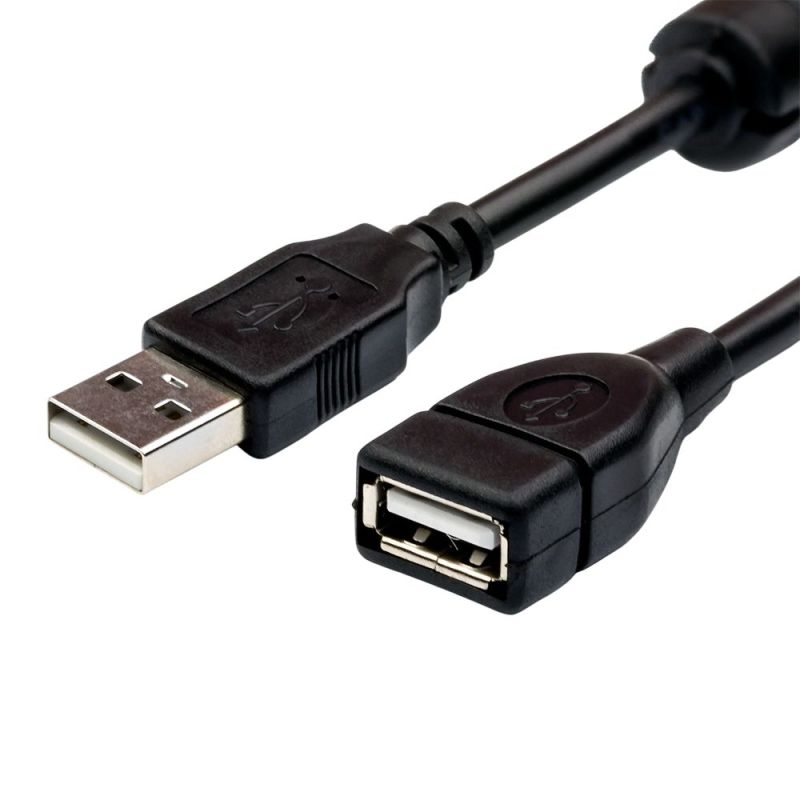 Кабель Atcom USB - USB (M/F), 1.5 м, ферритовый фильтр, Black (17206)