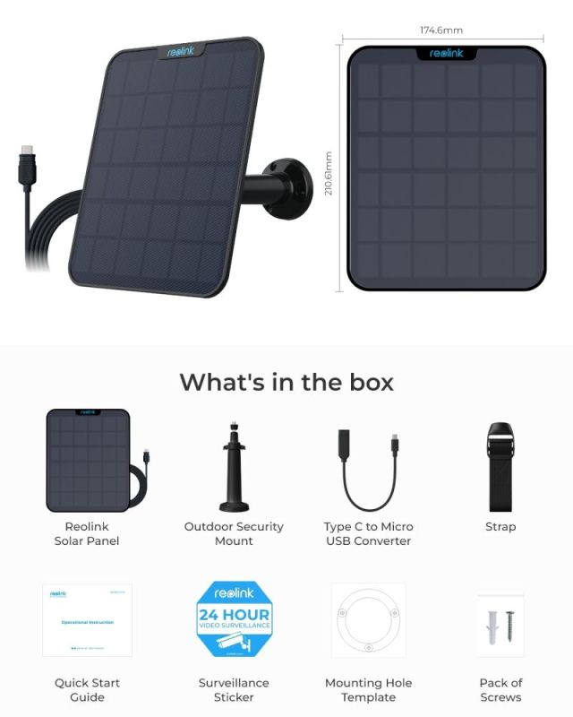 Сонячна панель Reolink (Solar Panel 2 Black)