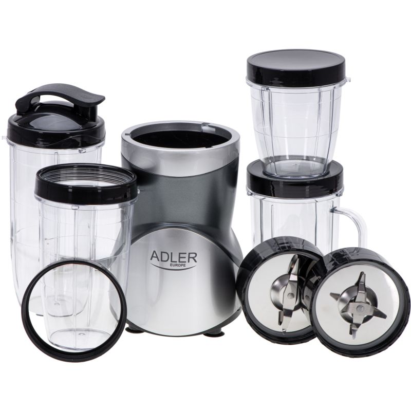 Фітнес-блендер Adler AD 4084 500Вт/ Pulse/ 4 скляні пляшки 700мл, 2x500мл, 300мл (AD4084)