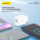 Сетевое зарядное устройство Foneng PD 30W (1xUSB, 1xType-C) White (EU52-CH)