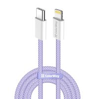 Кабель ColorWay Lightning + USB Type-C (M/M), 3.0 А, 1 м, Purple (CW-CBPDCL061-PU)