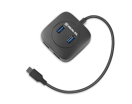 USB-хаб REAL-EL CQ-407 4 ports (EL123110011)
