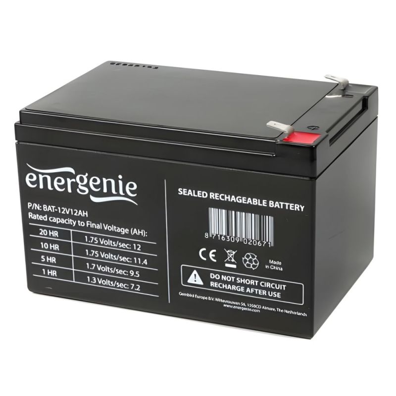 Аккумуляторная батарея EnerGenie 12V 12AH AGM (BAT-12V12AH)
