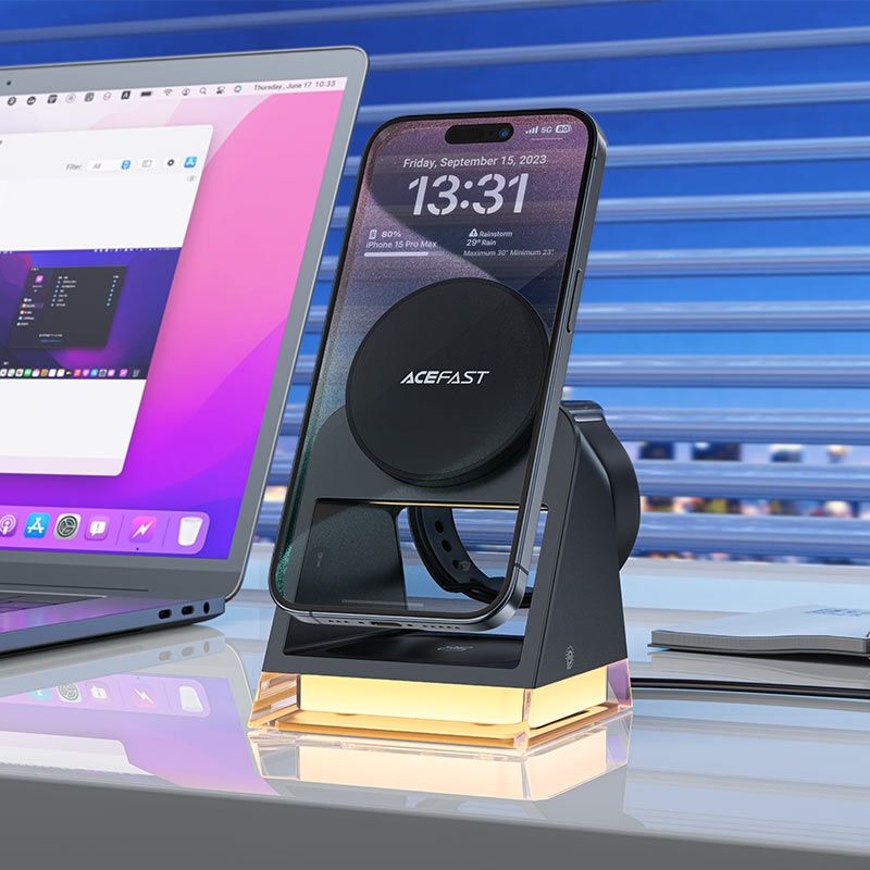 Зарядний пристрій Wireless QI 3in1 15W E17 Acefast (6974316282815)