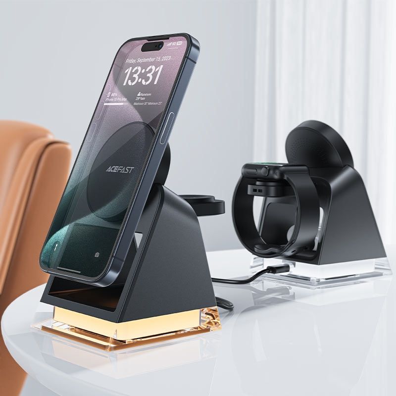 Зарядний пристрій Wireless QI 3in1 15W E17 Acefast (6974316282815)