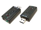 Звукова карта USB AUX jack, 2*TRS (Mic + Ear), Virtual 7.1 Channel, RTL (B00650)