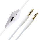 Кабель AUX Audio TRRS - TRS M/M 1.2 м з мікрофоном білий (B00664)
