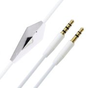 Кабель AUX Audio TRRS - TRS M/M 1.2 м з мікрофоном білий (B00664)