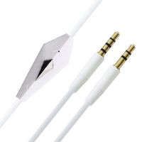 Кабель AUX Audio TRRS - TRS M/M 1.2 м з мікрофоном білий (B00664)