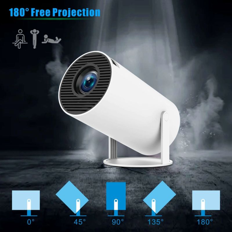 Проєктор H96 MAX HY300A LED LCD HD 100AL 16:9 RK3326 1G/8G Android 9.0 HDMI WiFi BT білий (H96MAX_HY300A)