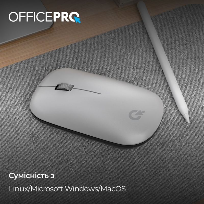 Мышь беспроводная OfficePro Silent Click Wireless Silver (M225S)