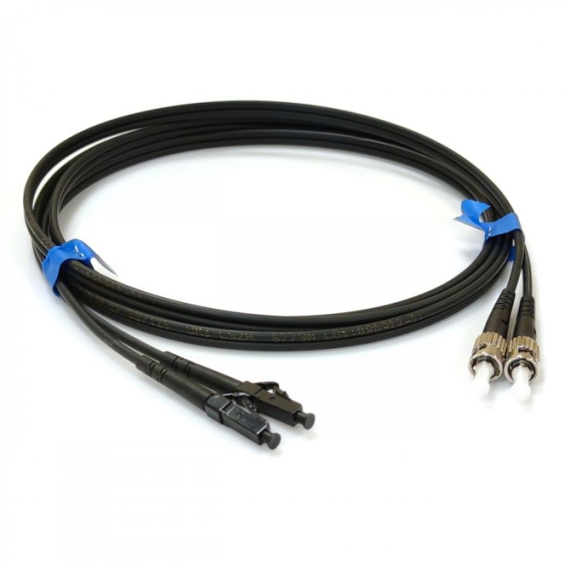Оптичний патч-корд EServer ST/UPC-LC/UPC MM (G50-OM3), 2м, duplex (UPC-2STLC(MM)D(ON)BK)