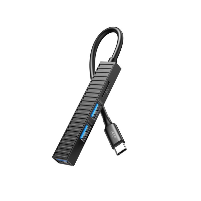 USB-хаб XO USB Type-C 3-в-1 (HUB014B.black)