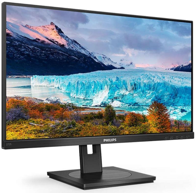 TFT 27" Philips 272S1AE, IPS, 75Hz, VGA, DVI-D, DP, HDMI, HAS, Pivot, колонки, чорний (272S1AE/00)