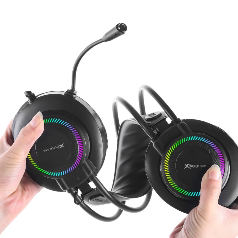 Ігрова гарнітура XTRIKE ME GH-509, USB+3.5мм, 7 режимів RGB, кабель 2м, чорна (GH-509)