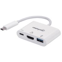 Док-станція USB3.1 Type-C --> HDMI/USB 3.0/PD 60W 4-in-1 White Manhattan (152945)