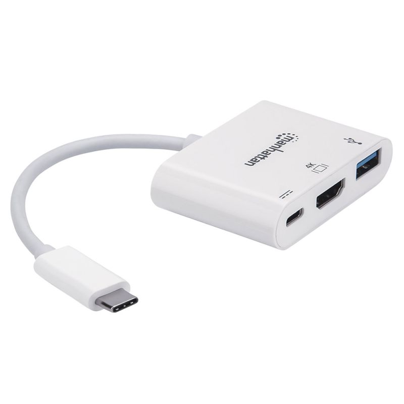 Док-станція USB3.1 Type-C --> HDMI/USB 3.0/PD 60W 4-in-1 White Manhattan (152945)
