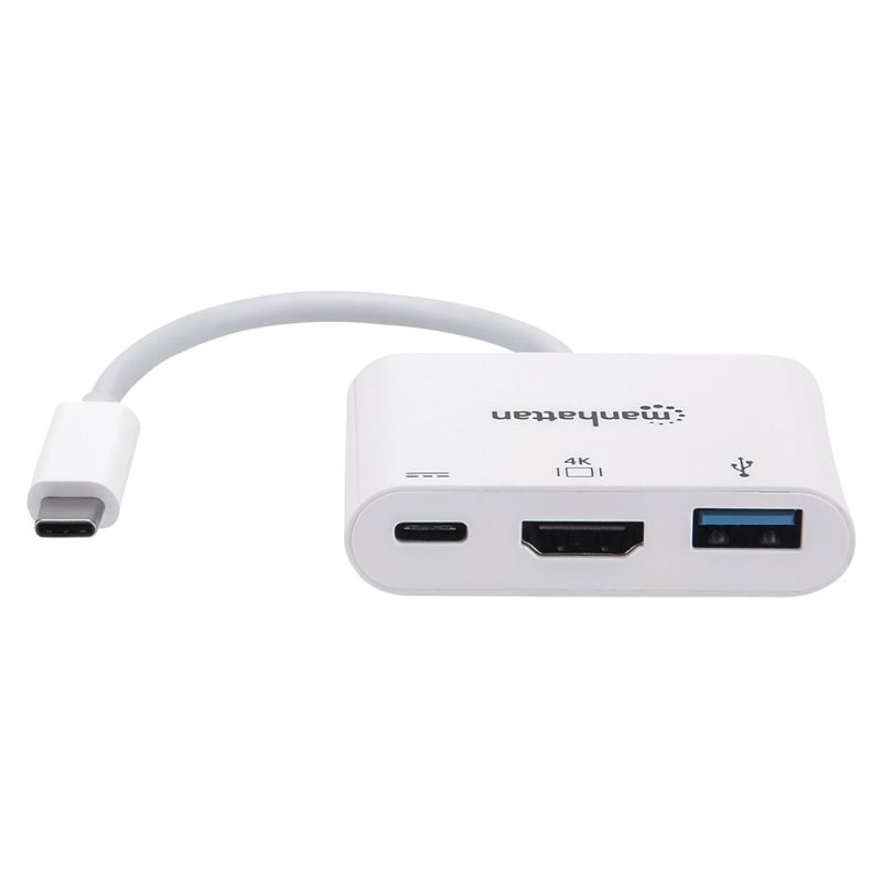 Док-станція USB3.1 Type-C --> HDMI/USB 3.0/PD 60W 4-in-1 White Manhattan (152945)